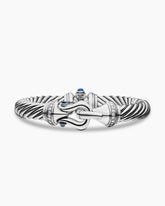 Buckle Classic Cable Bracelet in Sterling Silver with Hampton Blue Topaz and Diamonds, 9mm